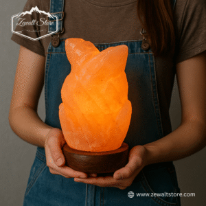 USB Leaf Shaped Himalayan Pink Salt Lamp – Natural Air Purifier & Ambient Night Light
