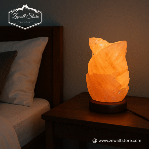 USB Leaf Shaped Himalayan Pink Salt Lamp – Natural Air Purifier & Ambient Night Light - Image 2