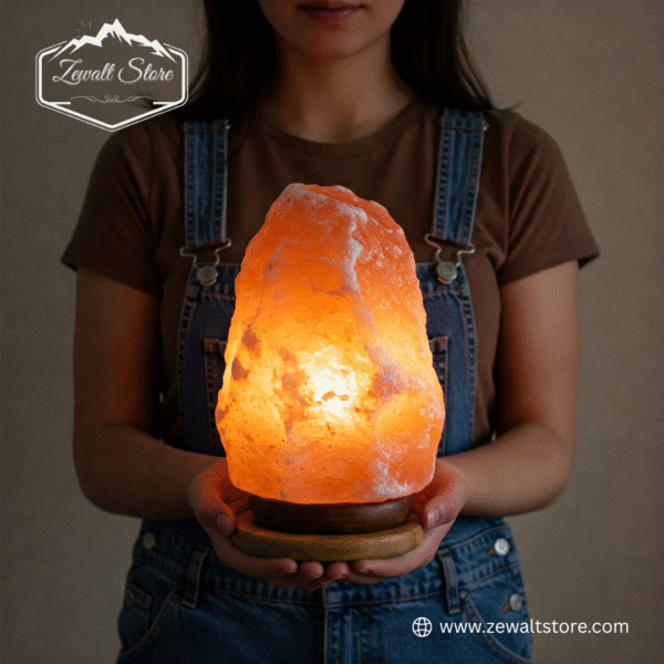 Natural Shaped Himalayan Pink Salt Lamp – Hand-Carved, Air Purifying & Mood Enhancing - Image 2