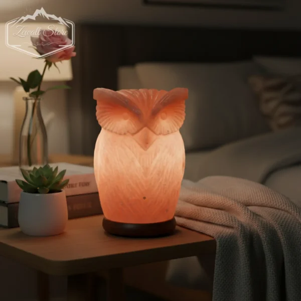 owl shaped himalayan pink salt lamp