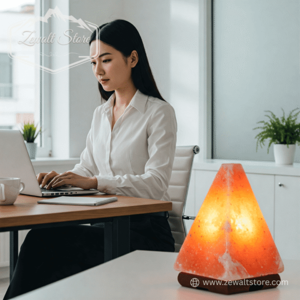 usb pyramid shaped pink salt lamp