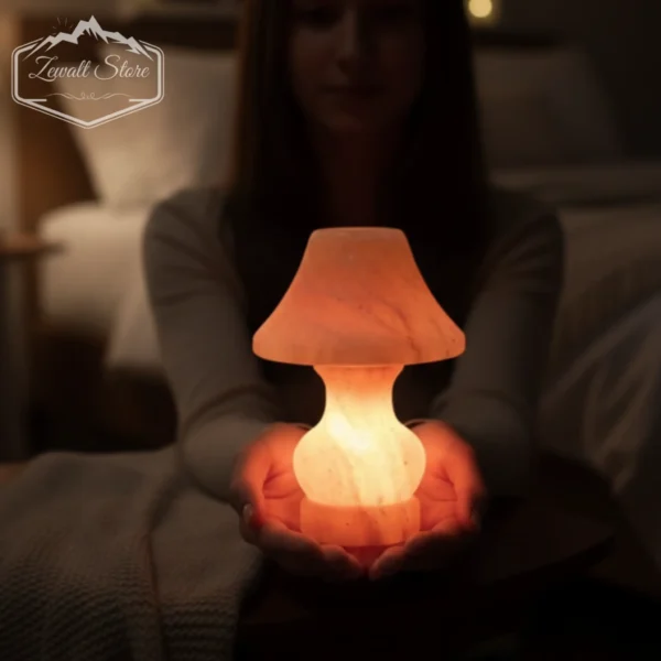 side table pink salt lamp