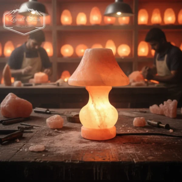 side table pink salt lamp