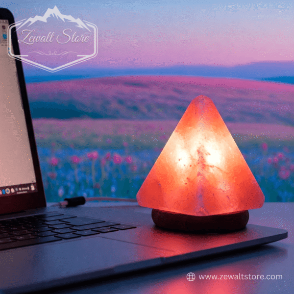 usb pyramid shaped pink salt lamp