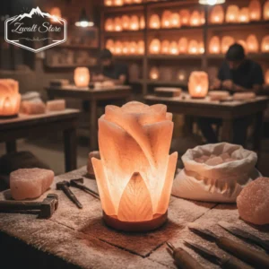 long flower shaped himalayan pink salt lamp