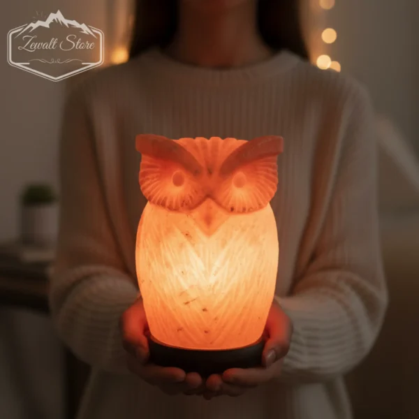owl shaped himalayan pink salt lamp