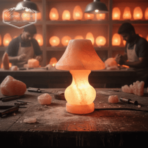 side table pink salt lamp