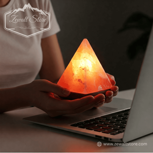 usb pyramid shaped pink salt lamp