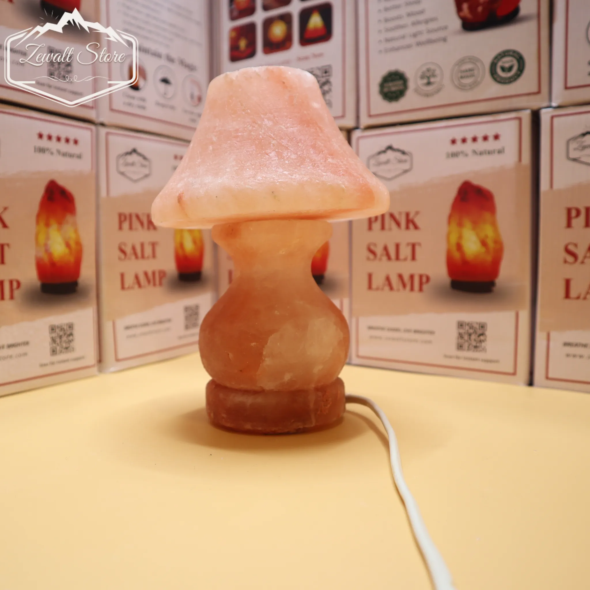 Side Table Himalayan Pink Salt Lamp – 220V Natural Crystal Lamp (2–3 KG) - Image 3