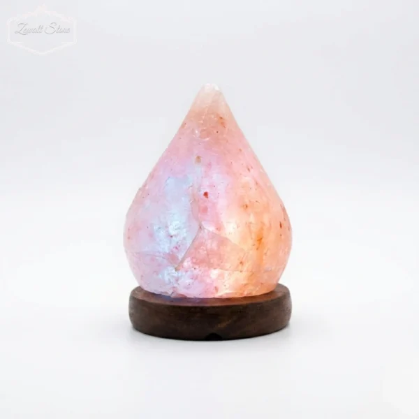 Drop Shaped USB Himalayan Pink Salt Lamp – Approx. 1 KG | RGB Ambient Crystal Lamp