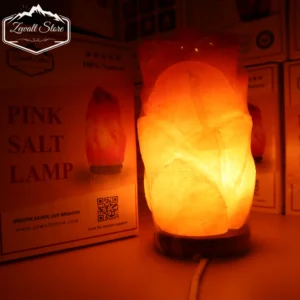 Long Flower Shaped Himalayan Pink Salt Lamp