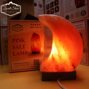 Half Moon Shaped Himalayan Pink Salt Lamp