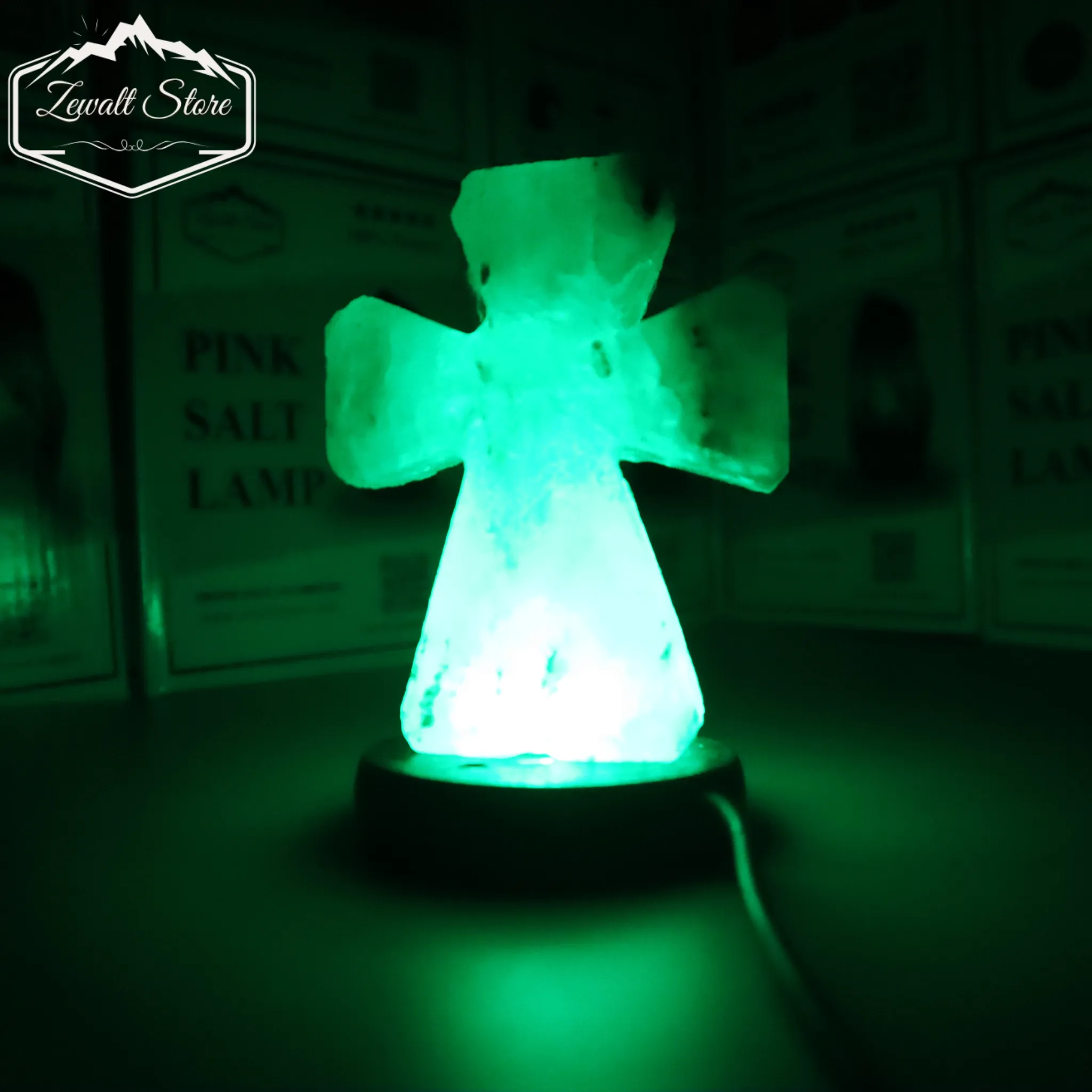 Cross Shaped USB Himalayan Pink Salt Lamp – Approx. 1 KG | Christian Symbol LED Lamp - Image 7