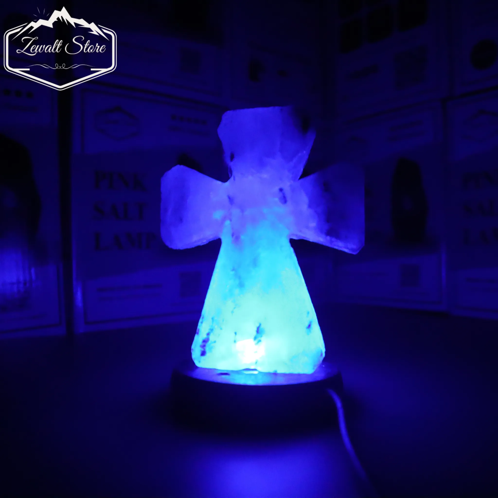 Cross Shaped USB Himalayan Pink Salt Lamp – Approx. 1 KG | Christian Symbol LED Lamp - Image 9