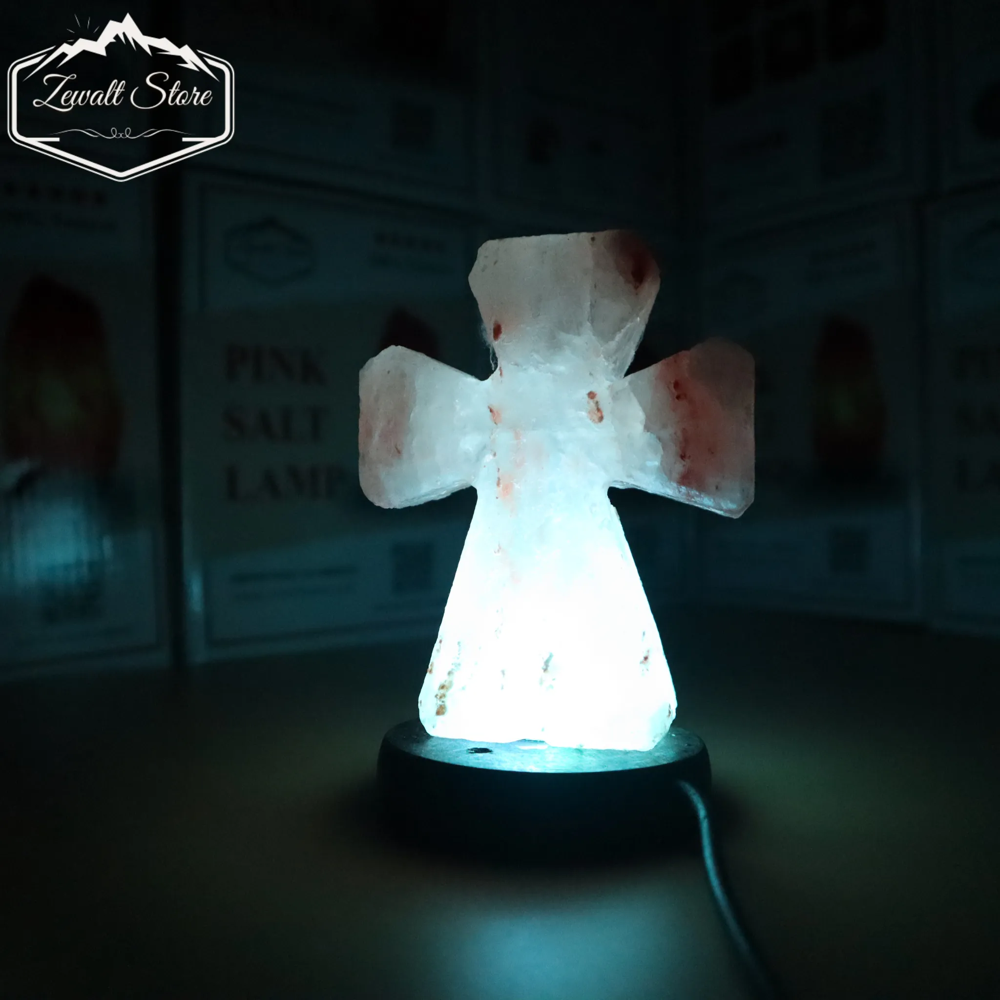Cross Shaped USB Himalayan Pink Salt Lamp – Approx. 1 KG | Christian Symbol LED Lamp - Image 10