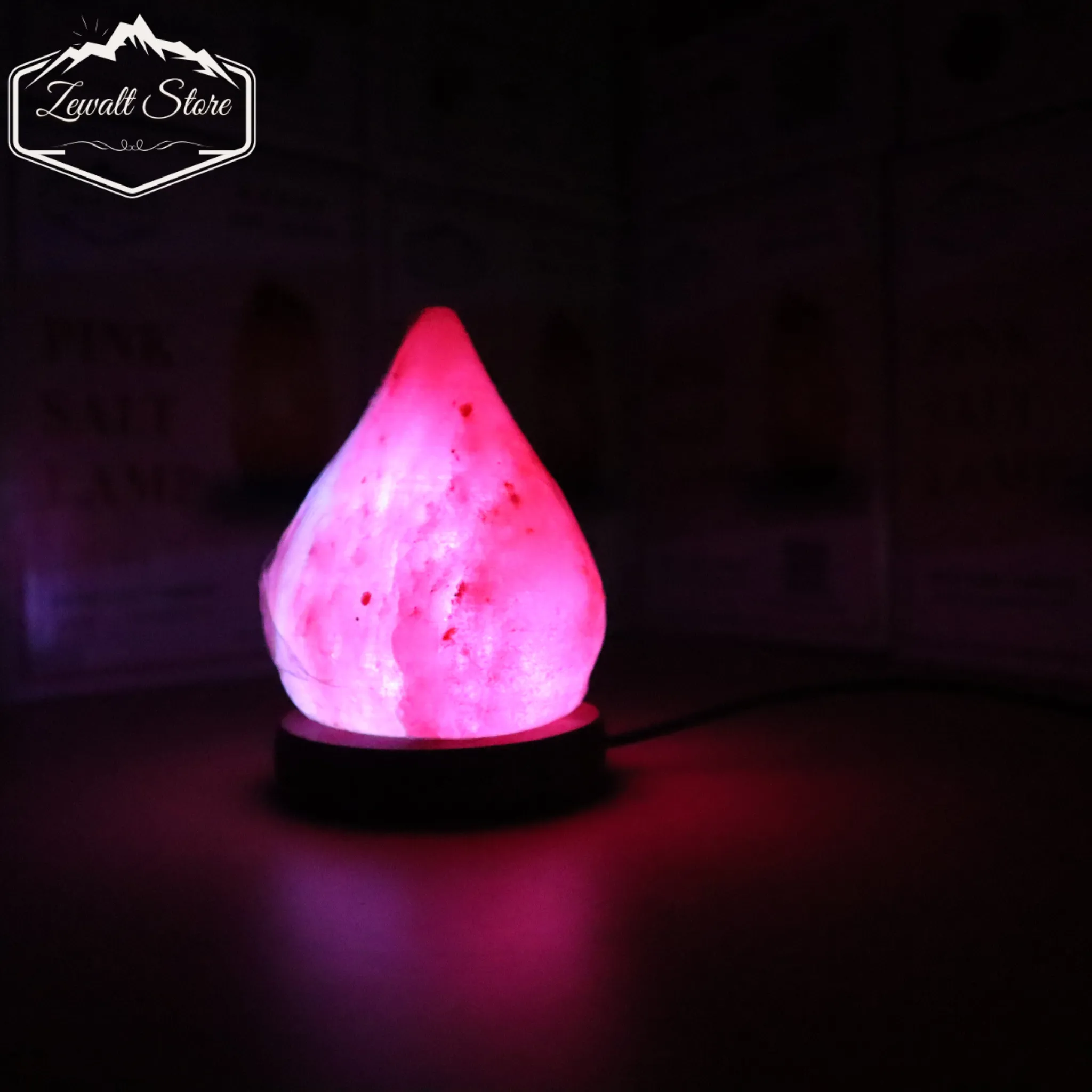 Drop Shaped USB Himalayan Pink Salt Lamp – Approx. 1 KG | RGB Ambient Crystal Lamp - Image 5