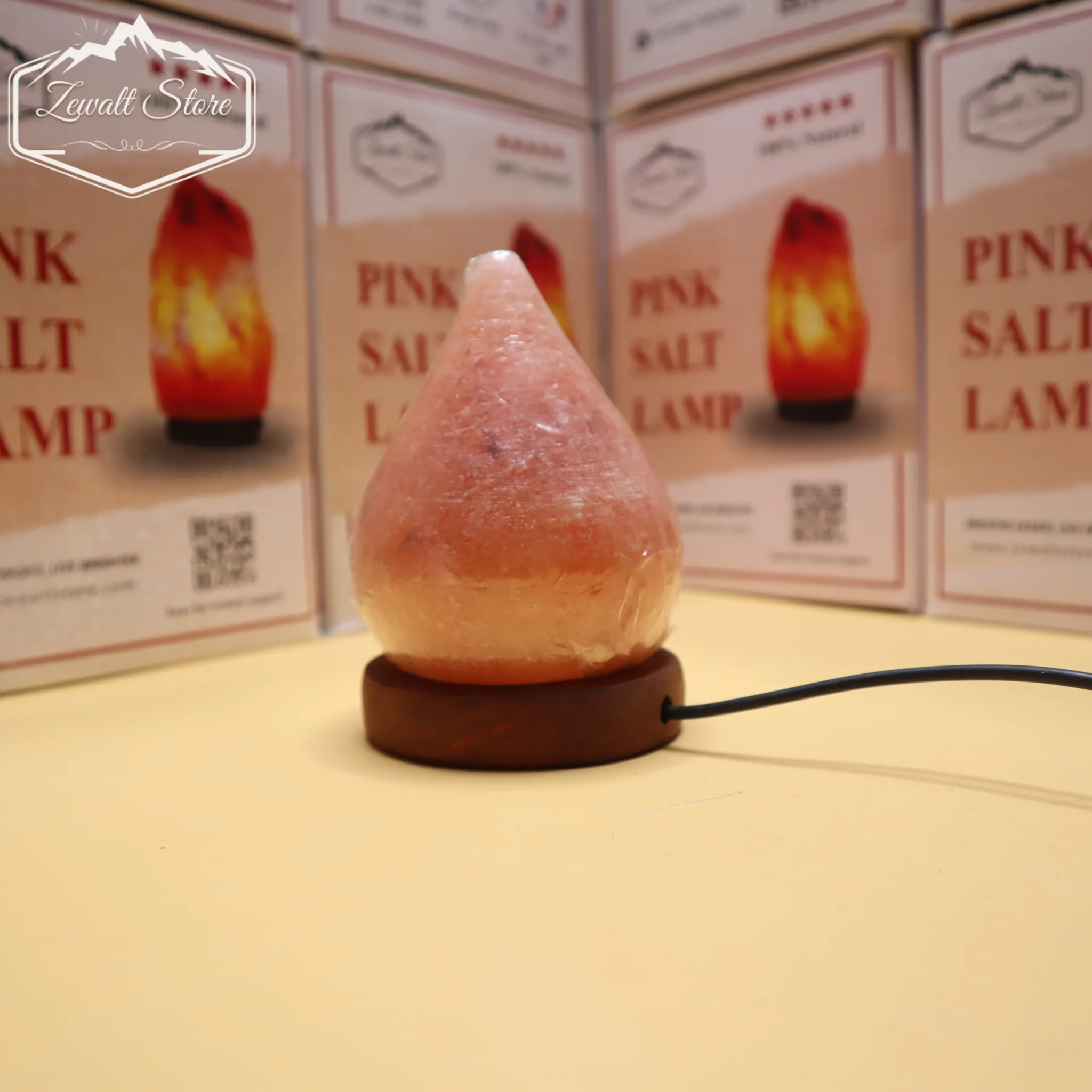 Drop Shaped USB Himalayan Pink Salt Lamp – Approx. 1 KG | RGB Ambient Crystal Lamp - Image 2