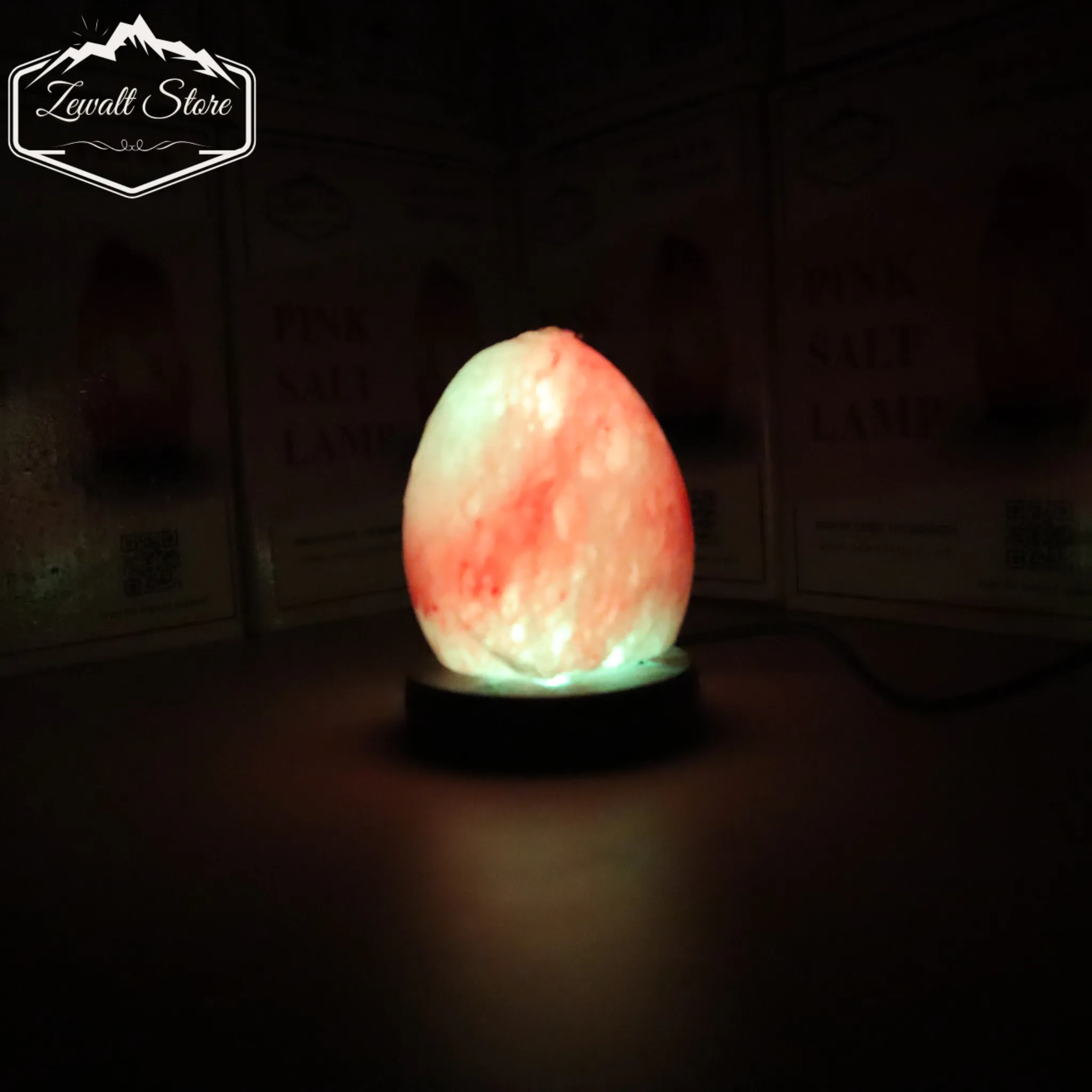 Egg Shaped USB Himalayan Pink Salt Lamp – Approx. 1 KG | RGB Crystal Desk Lamp - Image 3