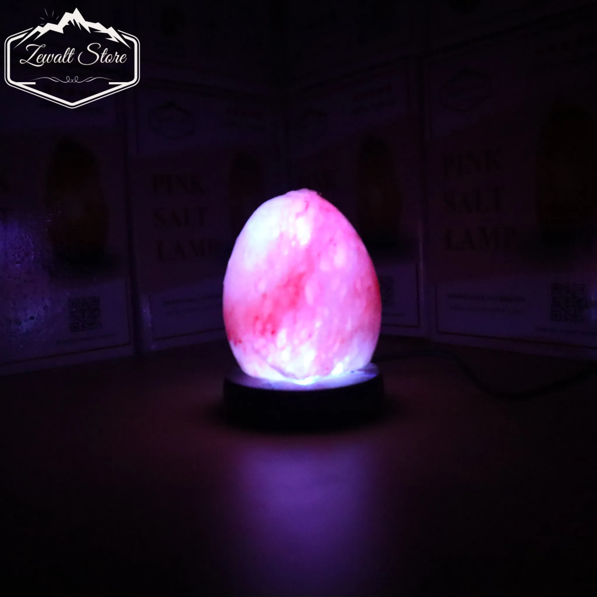 Egg Shaped USB Himalayan Pink Salt Lamp – Approx. 1 KG | RGB Crystal Desk Lamp - Image 6