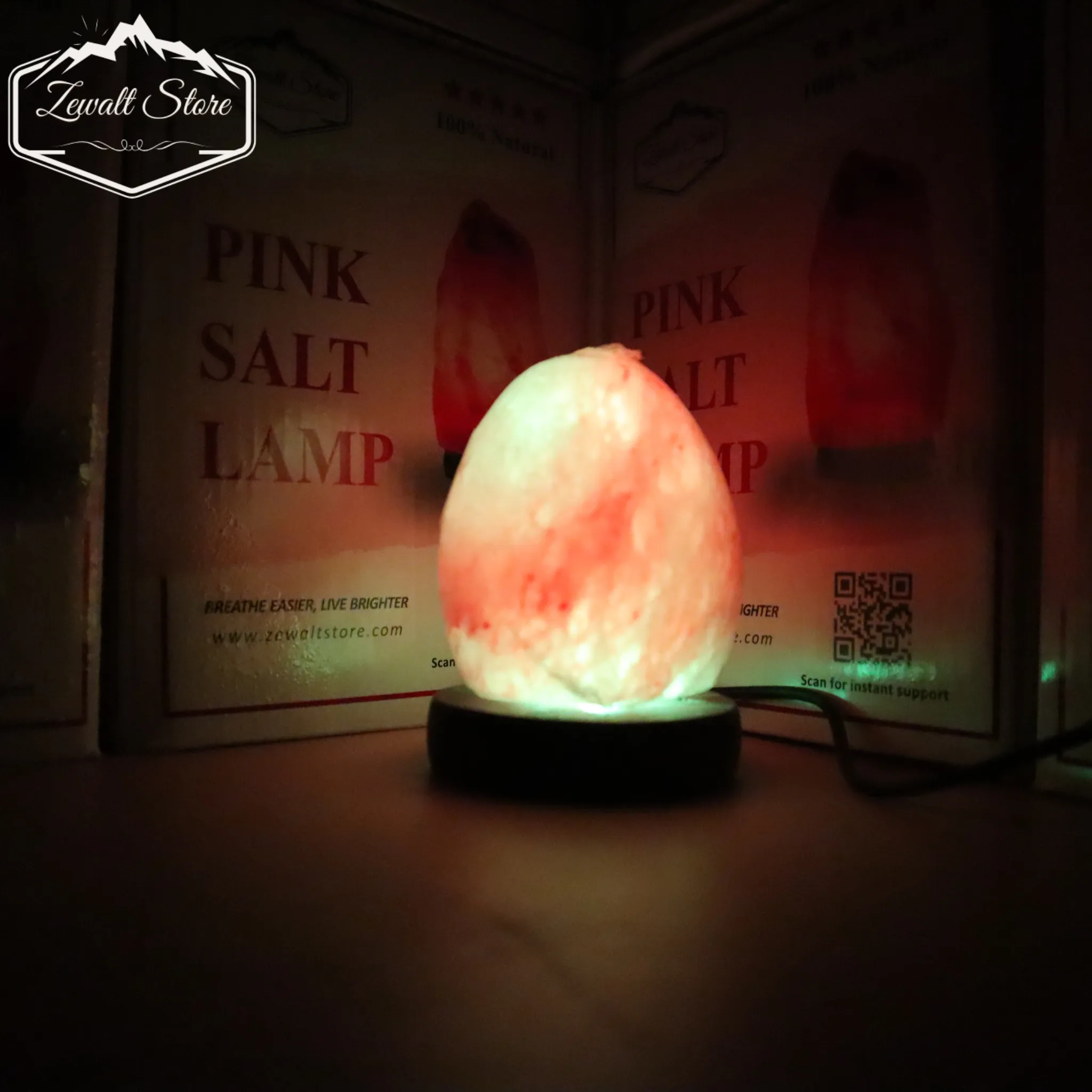 Egg Shaped USB Himalayan Pink Salt Lamp – Approx. 1 KG | RGB Crystal Desk Lamp - Image 7