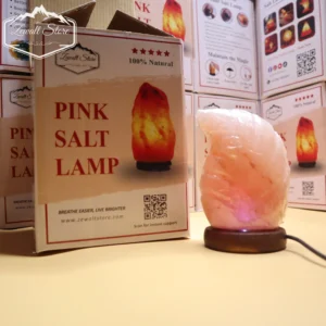 Leaf Shaped USB Himalayan Pink Salt Lamp – Approx. 1 KG | RGB Crystal Night Lamp