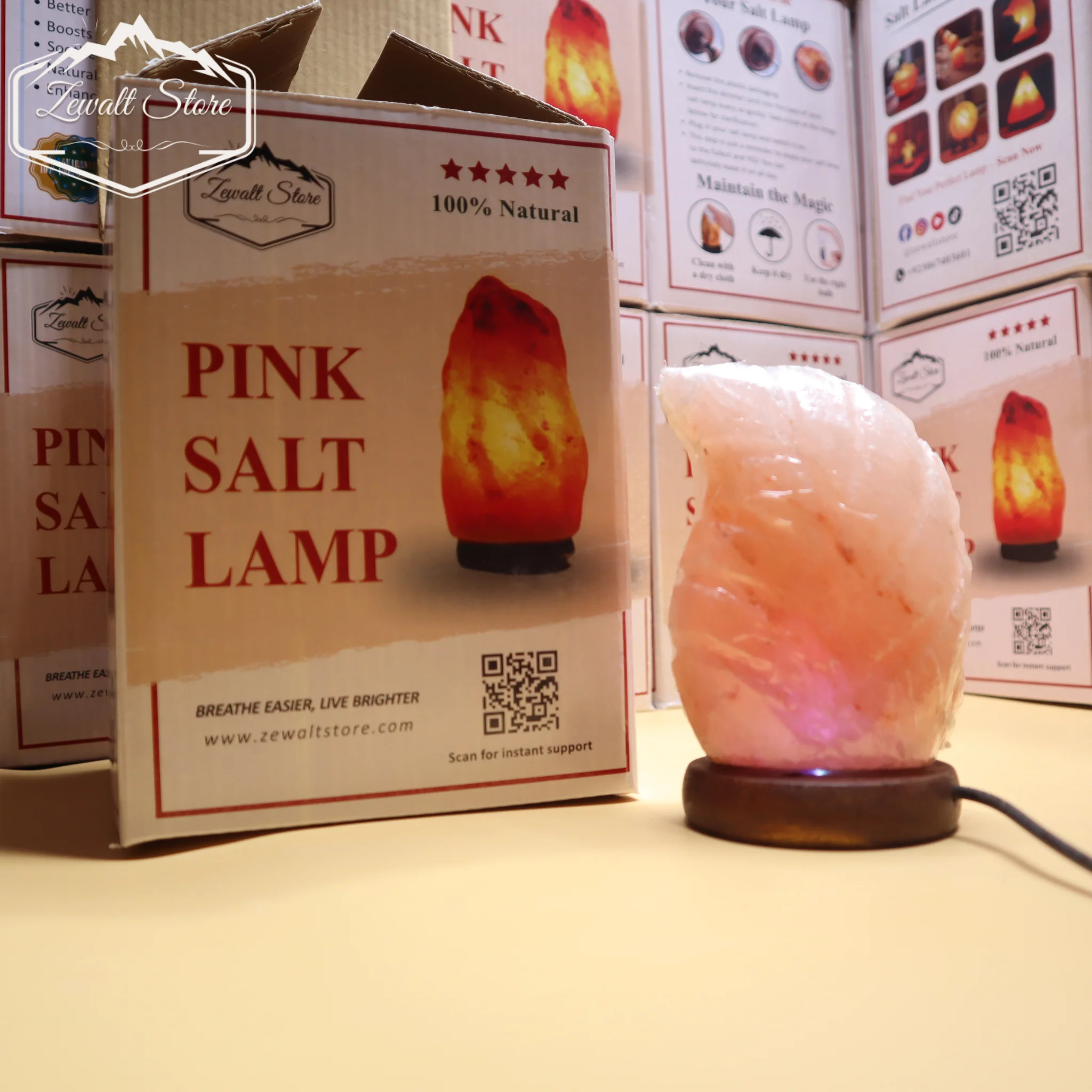 Leaf Shaped USB Himalayan Pink Salt Lamp – Approx. 1 KG | RGB Crystal Night Lamp