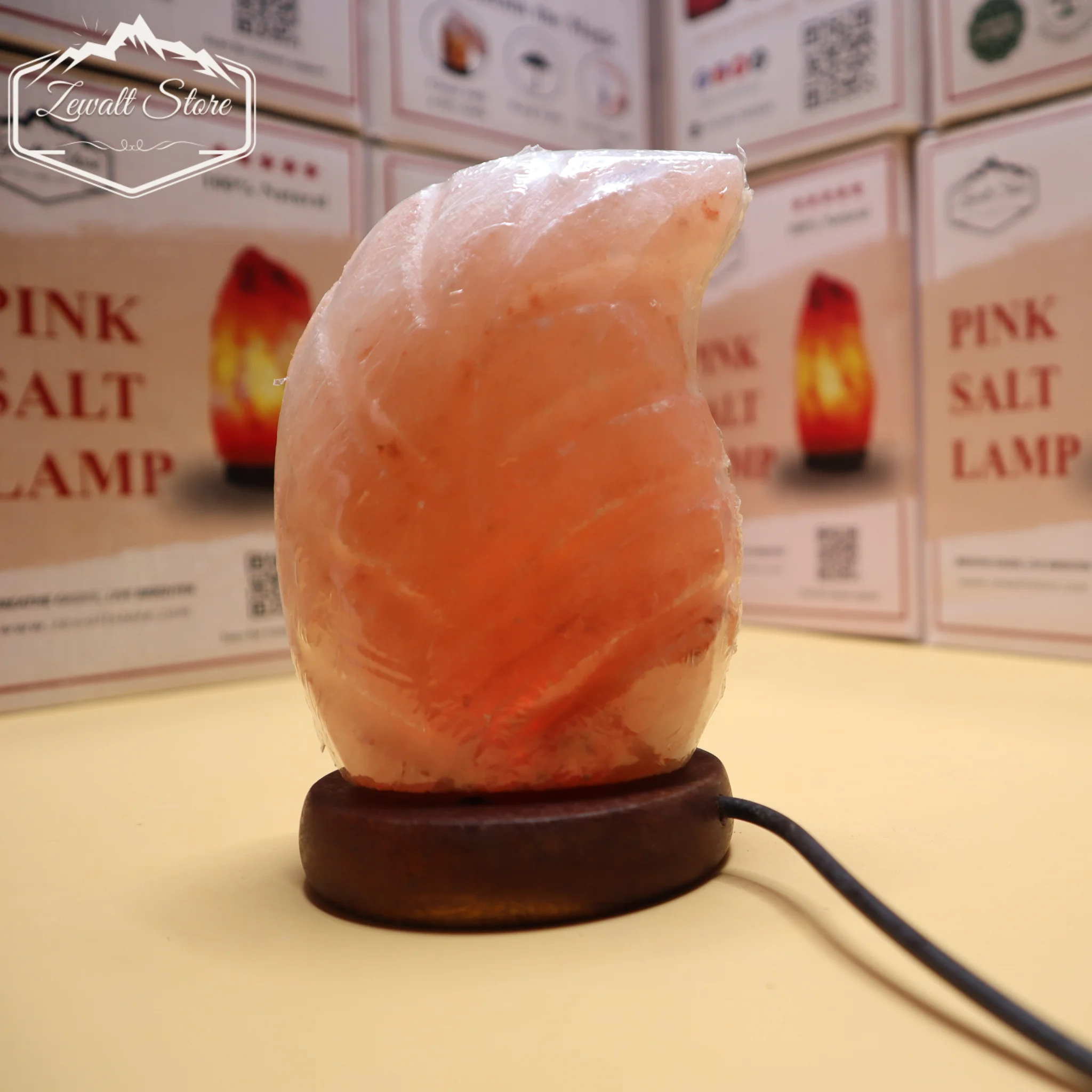 Leaf Shaped USB Himalayan Pink Salt Lamp – Approx. 1 KG | RGB Crystal Night Lamp - Image 6