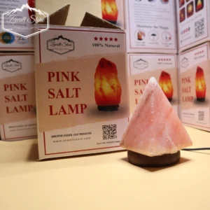 USB Pyramid-Shaped Pink Salt Lamp