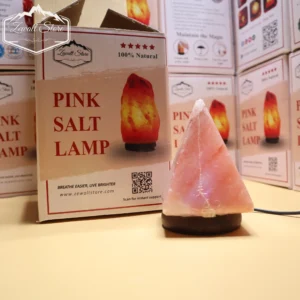 Pyramid Shaped USB Himalayan Pink Salt Lamp – Approx. 1 KG | RGB Crystal Desk Lamp