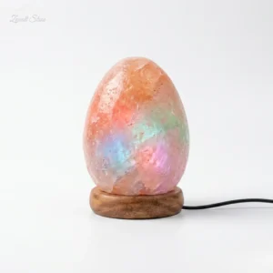Egg Shaped USB Himalayan Pink Salt Lamp – Approx. 1 KG | RGB Crystal Desk Lamp