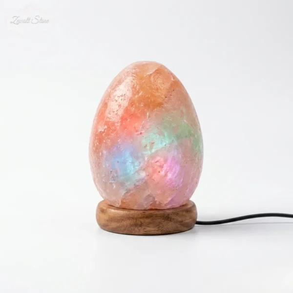 Egg Shaped USB Himalayan Pink Salt Lamp – Approx. 1 KG | RGB Crystal Desk Lamp