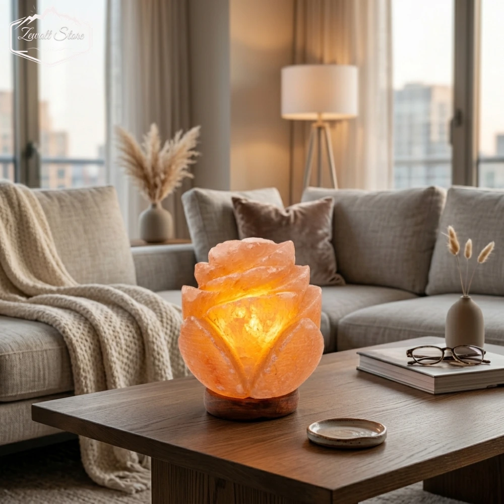 Flower Shaped Himalayan Pink Salt Lamp – 220V Natural Crystal Lamp (2–3 KG) - Image 4