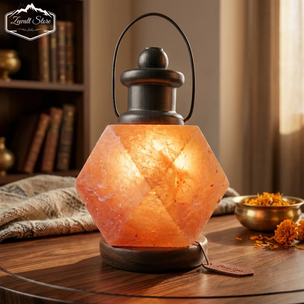 Pink Salt Lamp Lantern Shape 220V | Himalayan Heat Light Lamp - Image 6