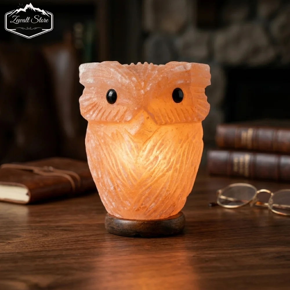 Owl Shaped Himalayan Pink Salt Lamp – 220V Natural Crystal Lamp (2–3 KG) - Image 2