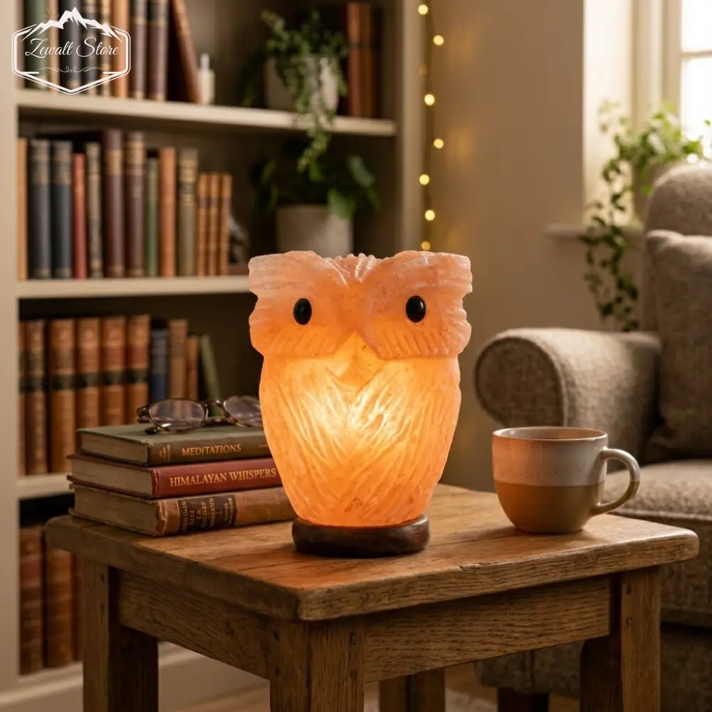 Owl Shaped Himalayan Pink Salt Lamp – 220V Natural Crystal Lamp (2–3 KG) - Image 4