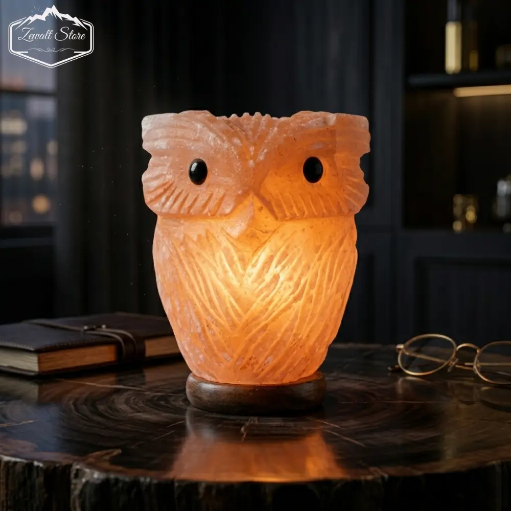 Owl Shaped Himalayan Pink Salt Lamp – 220V Natural Crystal Lamp (2–3 KG) - Image 5