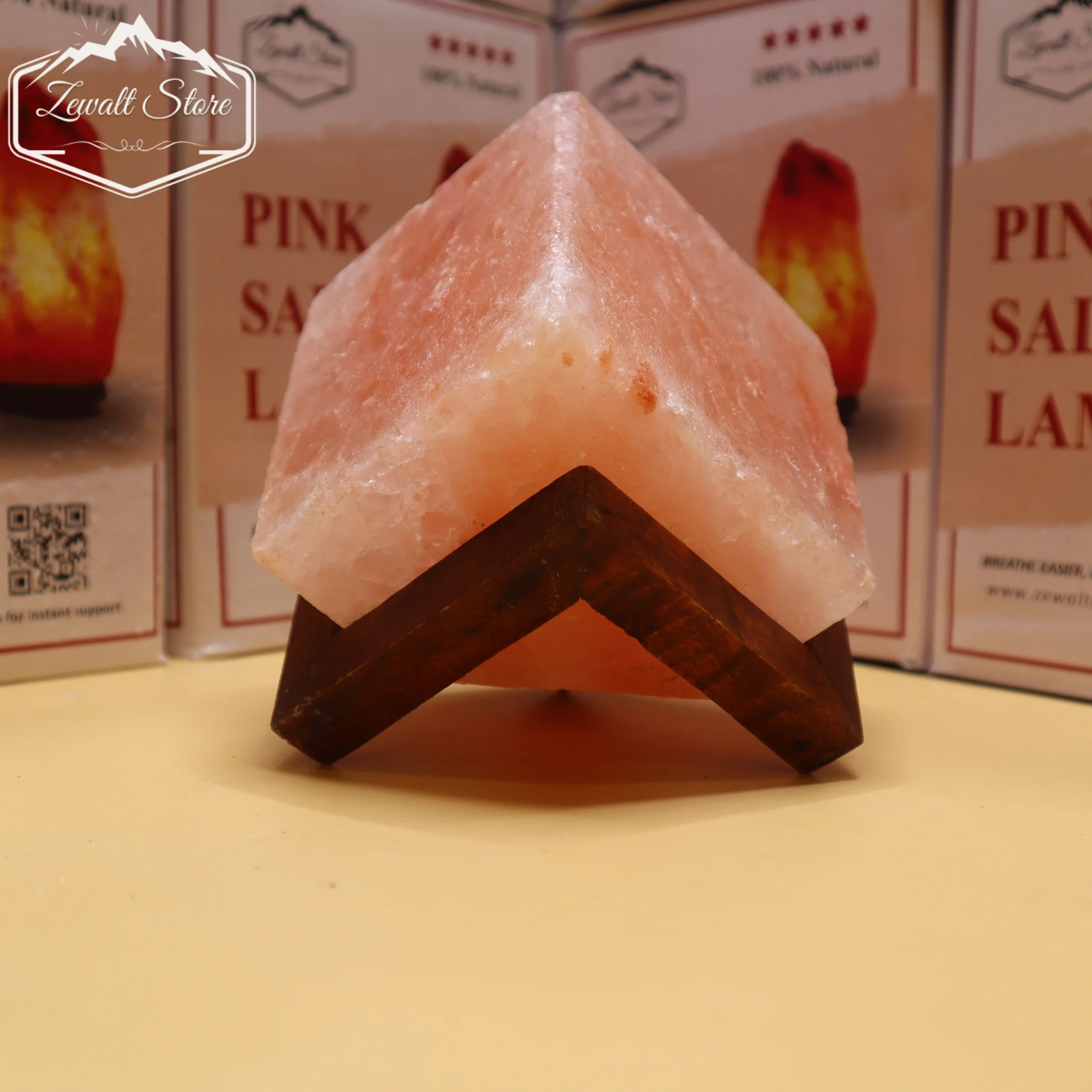 Cube Shaped Himalayan Pink Salt Lamp – 220V Natural Crystal Lamp (2–3 KG) - Image 5