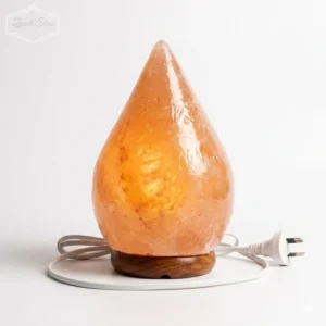 Drop Shaped Himalayan Pink Salt Lamp with Wooden Base – 220V Natural Crystal Lamp (2–3 KG)
