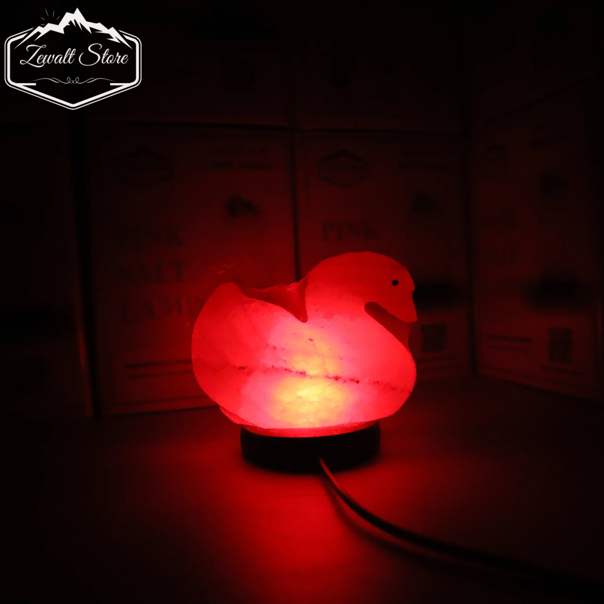 Duck Shaped USB Himalayan Pink Salt Lamp – Approx. 1 KG | RGB Crystal Night Lamp - Image 3