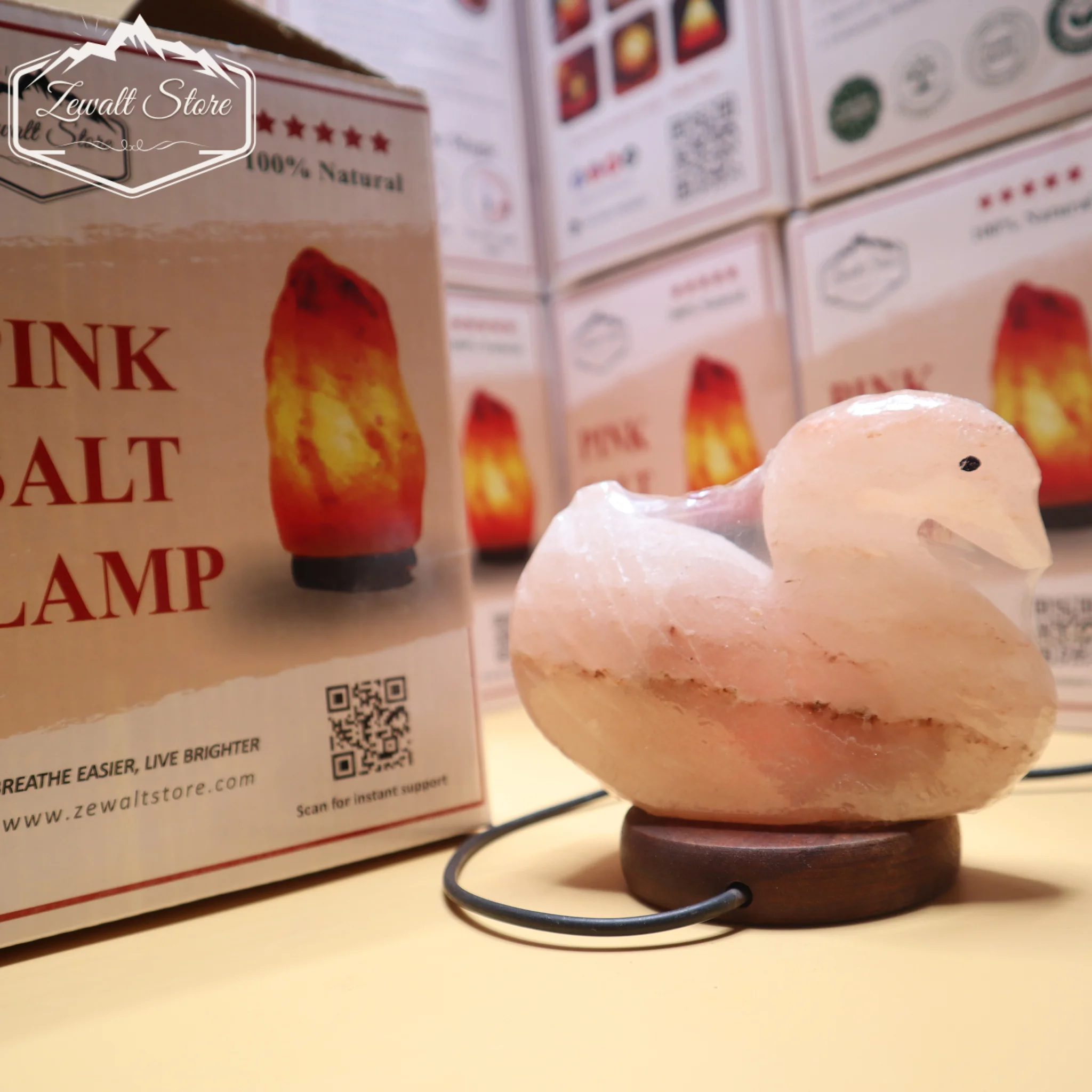 Duck Shaped USB Himalayan Pink Salt Lamp – Approx. 1 KG | RGB Crystal Night Lamp - Image 11