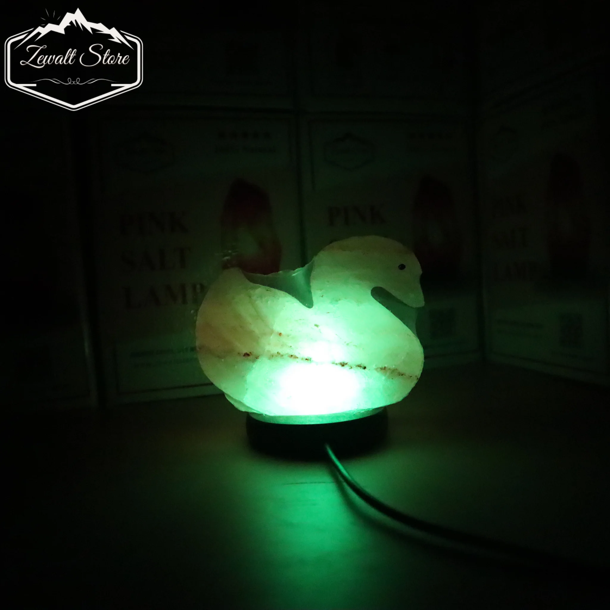 Duck Shaped USB Himalayan Pink Salt Lamp – Approx. 1 KG | RGB Crystal Night Lamp - Image 5