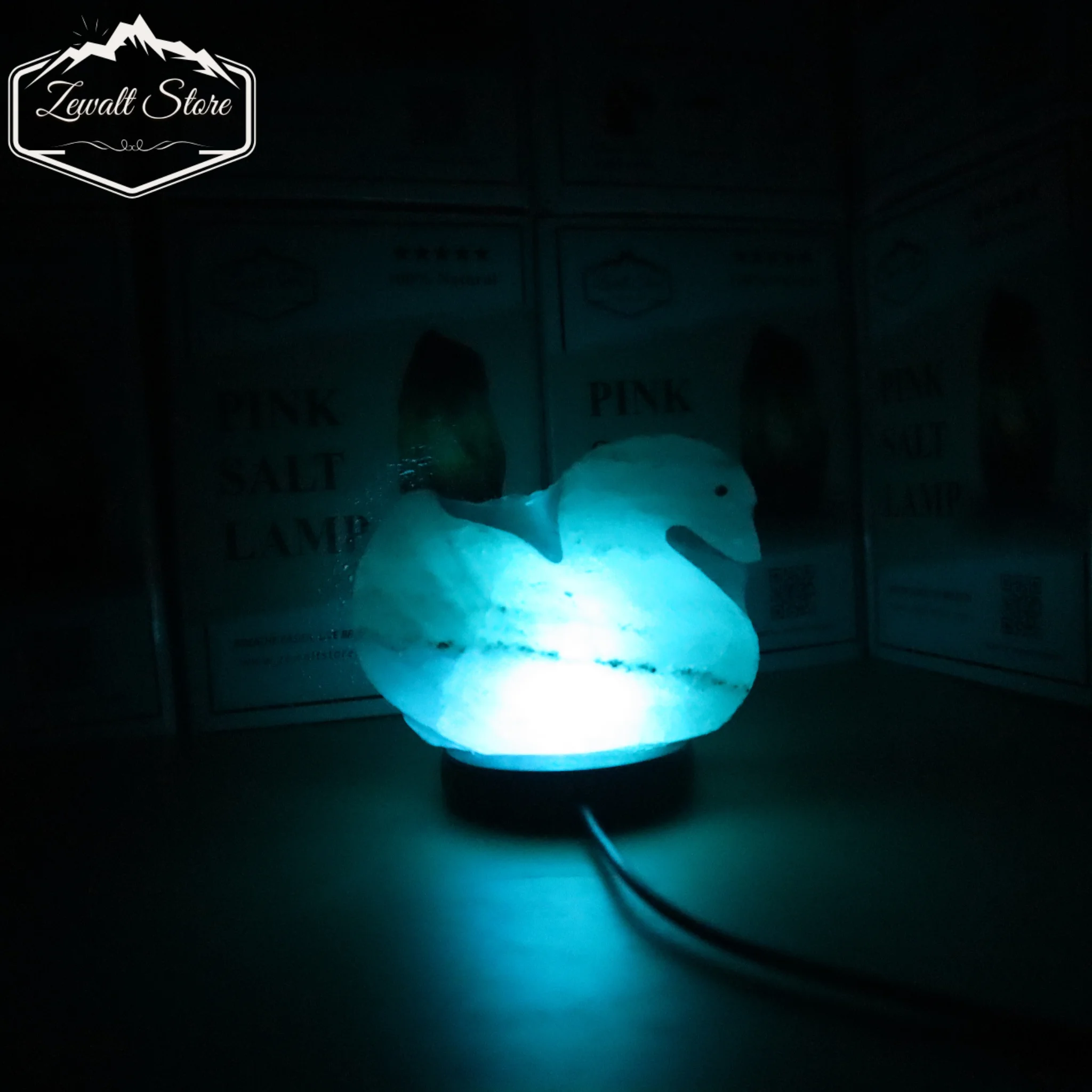 Duck Shaped USB Himalayan Pink Salt Lamp – Approx. 1 KG | RGB Crystal Night Lamp - Image 6