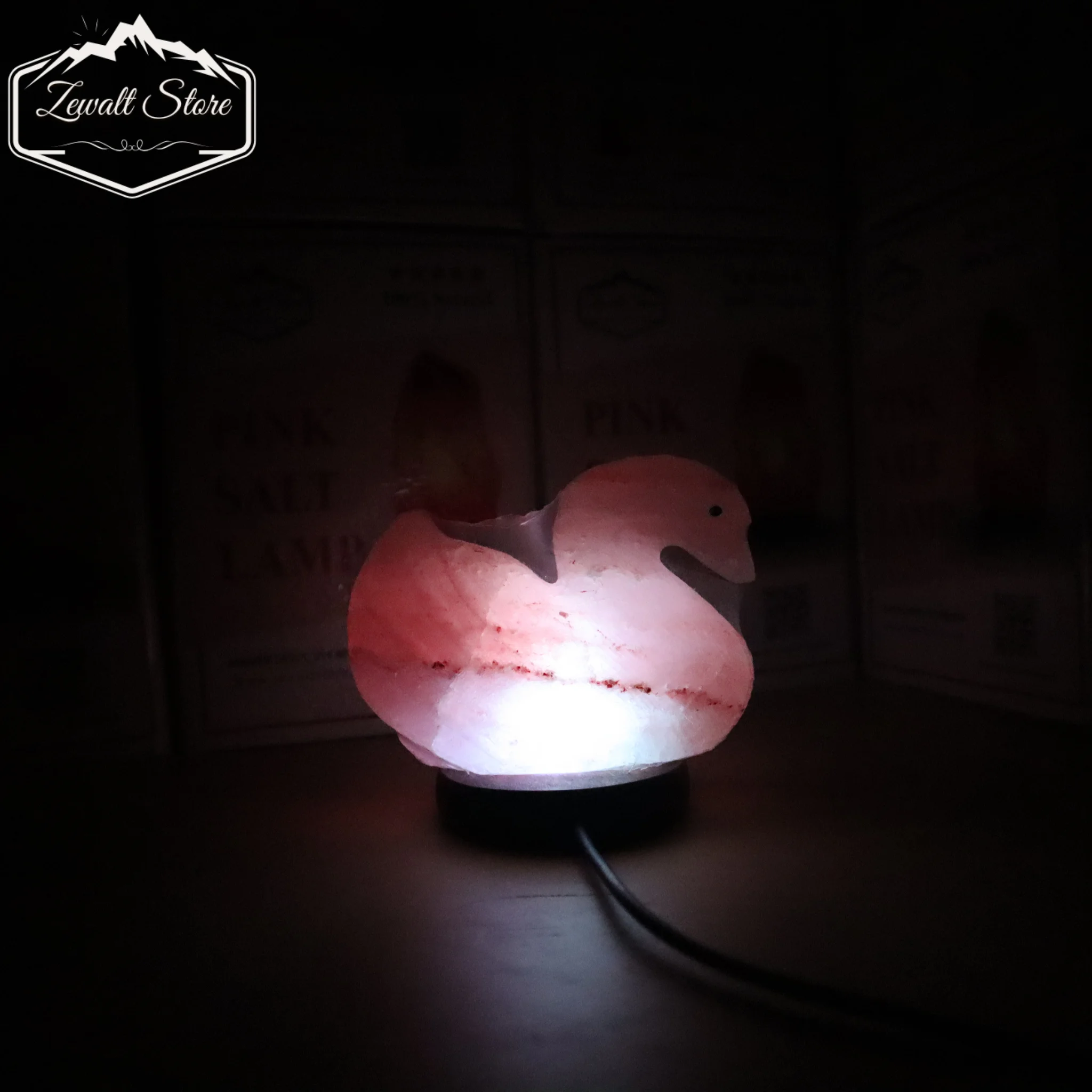 Duck Shaped USB Himalayan Pink Salt Lamp – Approx. 1 KG | RGB Crystal Night Lamp - Image 7