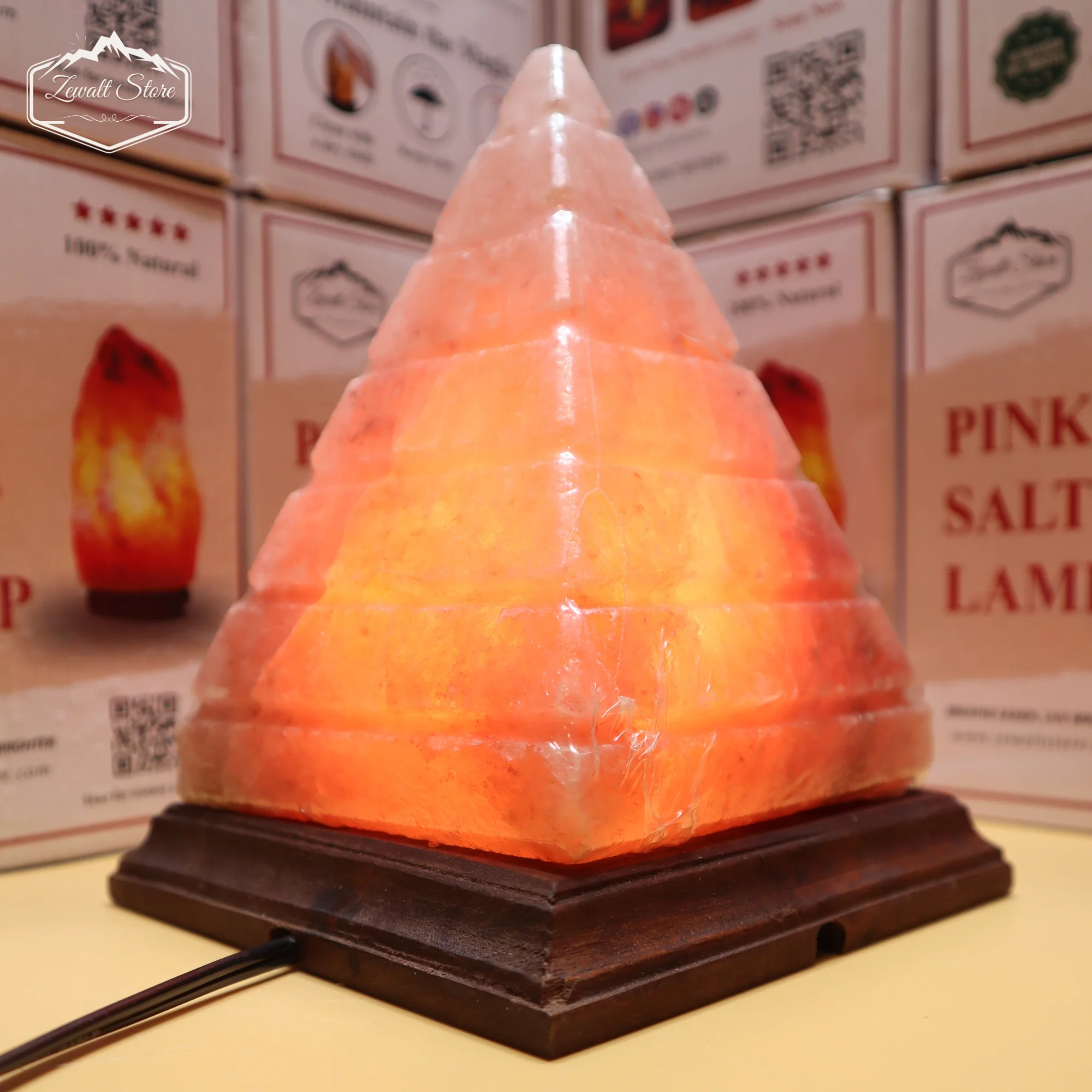 Pyramid Shaped Himalayan Pink Salt Lamp – 220V Natural Crystal Lamp (2–3 KG) - Image 8