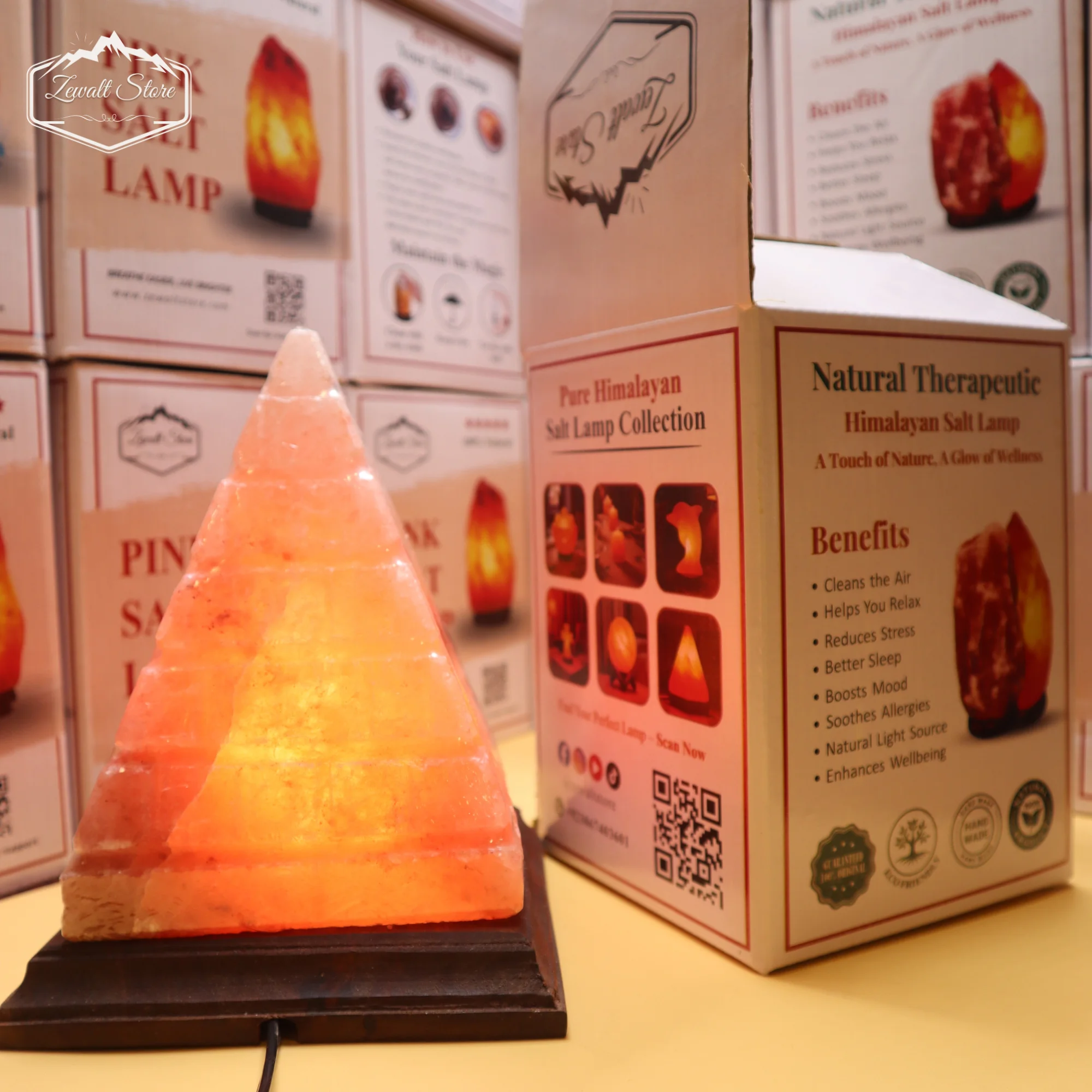 Pyramid Shaped Himalayan Pink Salt Lamp – 220V Natural Crystal Lamp (2–3 KG) - Image 10