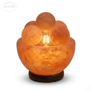 Bowl Shaped Himalayan Pink Salt Lamp with 5 Massage Balls – 220V Natural Crystal Lamp (2–3 KG)