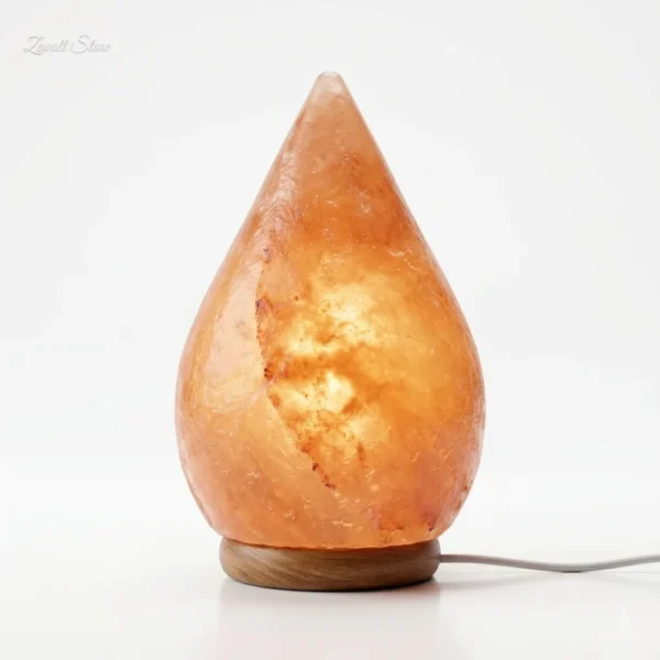 Drop Shaped Himalayan Pink Salt Lamp with Wooden Base – 220V Natural Crystal Lamp (2–3 KG)