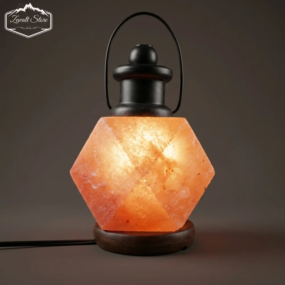 Pink Salt Lamp Lantern Shape 220V | Himalayan Heat Light Lamp - Image 8