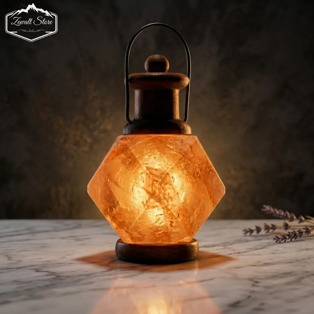 Pink Salt Lamp Lantern Shape 220V | Himalayan Heat Light Lamp - Image 9